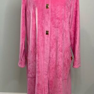 Gretchen Scott Long Pink Suede Bonne coat/jacket NWT